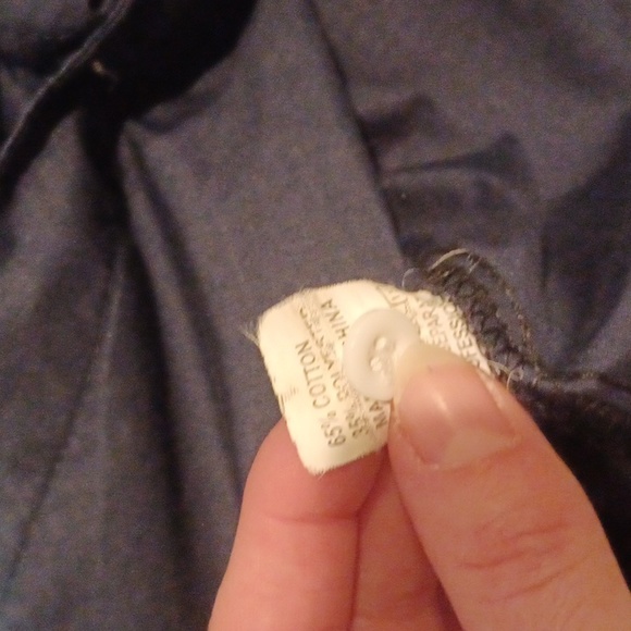 Jeansian Navy Contrast Stripe Button Down Dress Shirt - Picture 6 of 7